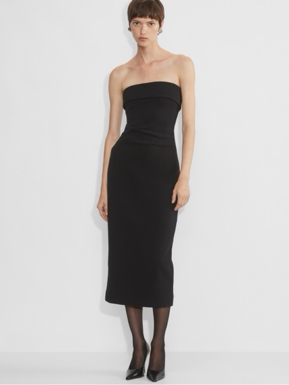 Babaton Aritzia Black Strapless Eyecatcher Long Dress